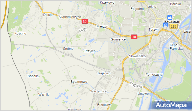 mapa Ostoja gmina Kołbaskowo, Ostoja gmina Kołbaskowo na mapie Targeo