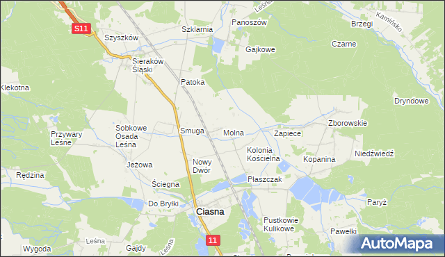 mapa Molna, Molna na mapie Targeo