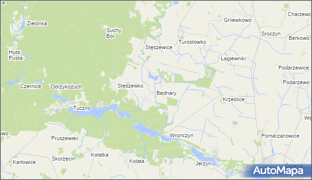 mapa Bednary gmina Pobiedziska, Bednary gmina Pobiedziska na mapie Targeo