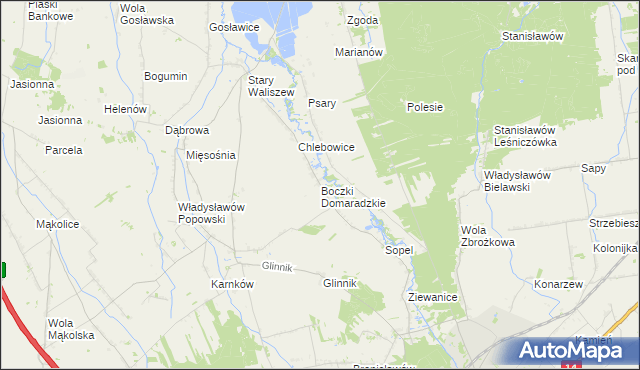 mapa Boczki Domaradzkie, Boczki Domaradzkie na mapie Targeo