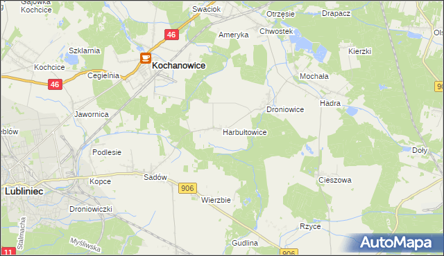 mapa Harbułtowice, Harbułtowice na mapie Targeo