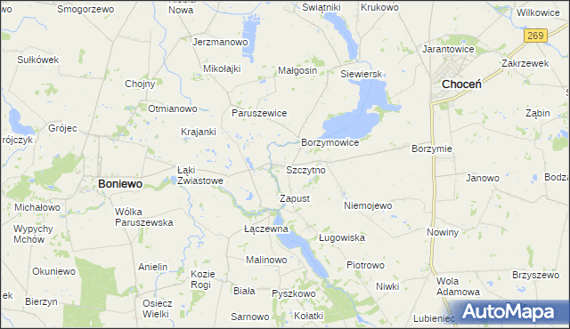 mapa Szczytno gmina Choceń, Szczytno gmina Choceń na mapie Targeo