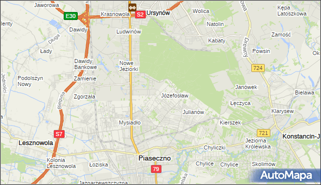 mapa Józefosław, Józefosław na mapie Targeo