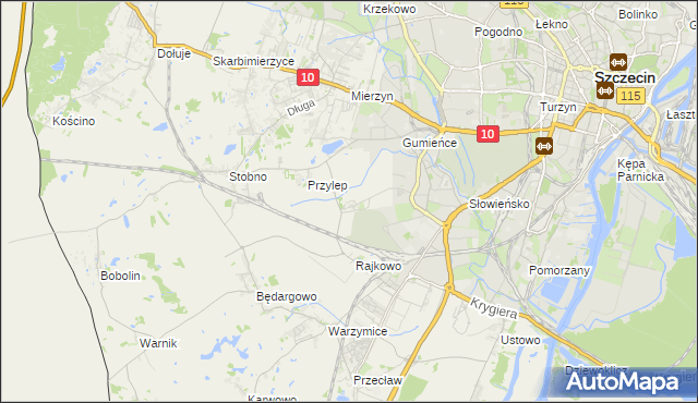 mapa Ostoja gmina Kołbaskowo, Ostoja gmina Kołbaskowo na mapie Targeo