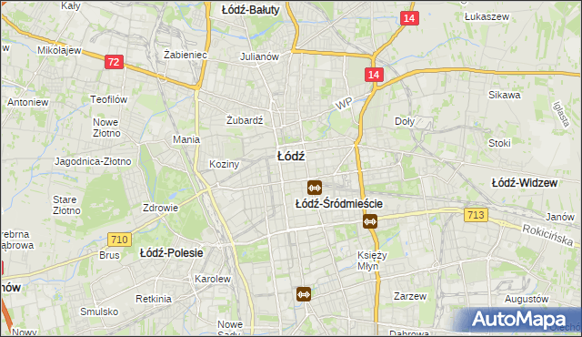 mapa Śródmieście gmina Łódź, Śródmieście gmina Łódź na mapie Targeo