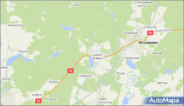 mapa Łowicz Wałecki, Łowicz Wałecki na mapie Targeo