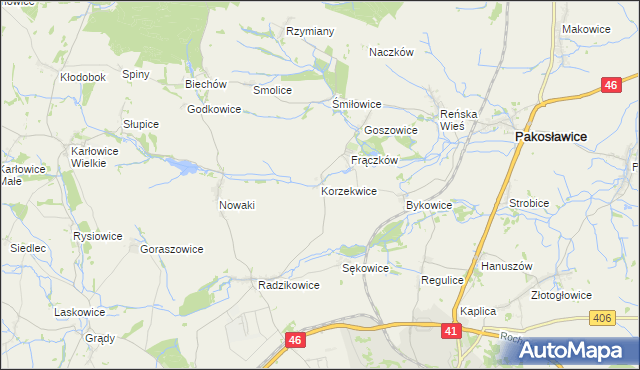 mapa Korzekwice, Korzekwice na mapie Targeo