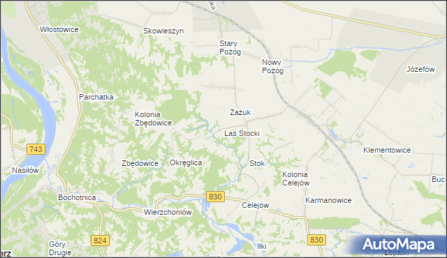 mapa Las Stocki, Las Stocki na mapie Targeo