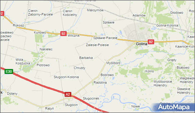 mapa Piotrowo gmina Golina, Piotrowo gmina Golina na mapie Targeo