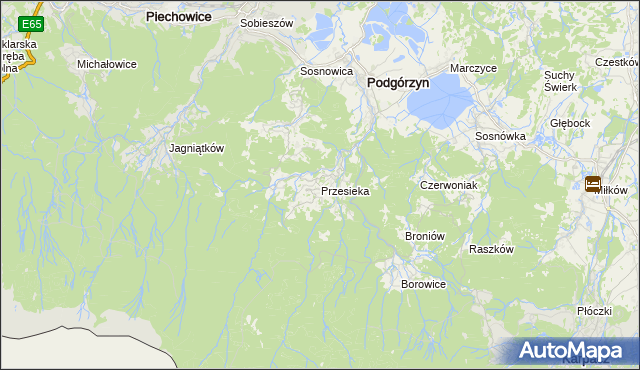 mapa Przesieka gmina Podgórzyn, Przesieka gmina Podgórzyn na mapie Targeo