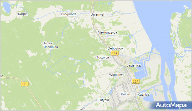 mapa Turznica gmina Police, Turznica gmina Police na mapie Targeo