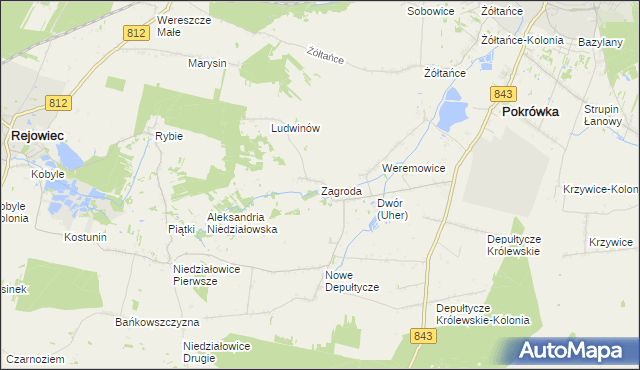 mapa Zagroda gmina Chełm, Zagroda gmina Chełm na mapie Targeo