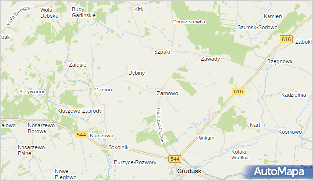 mapa Żarnowo gmina Grudusk, Żarnowo gmina Grudusk na mapie Targeo