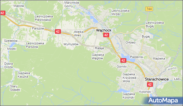 mapa Gajówka Węglów, Gajówka Węglów na mapie Targeo