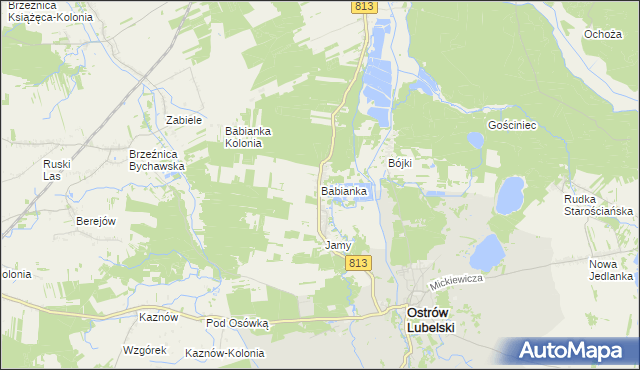 mapa Babianka, Babianka na mapie Targeo