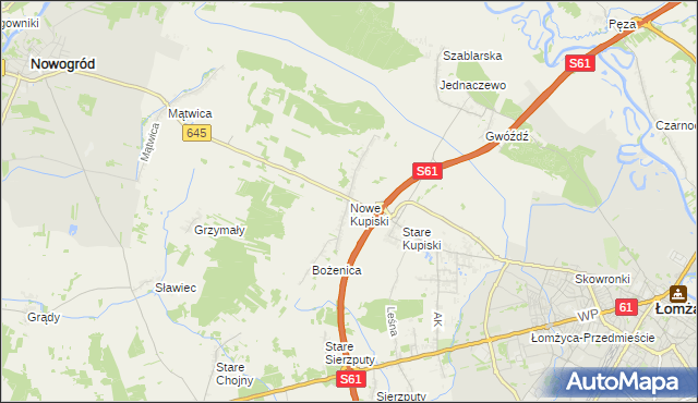 mapa Nowe Kupiski, Nowe Kupiski na mapie Targeo