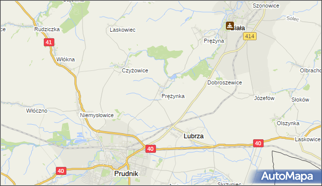 mapa Prężynka, Prężynka na mapie Targeo