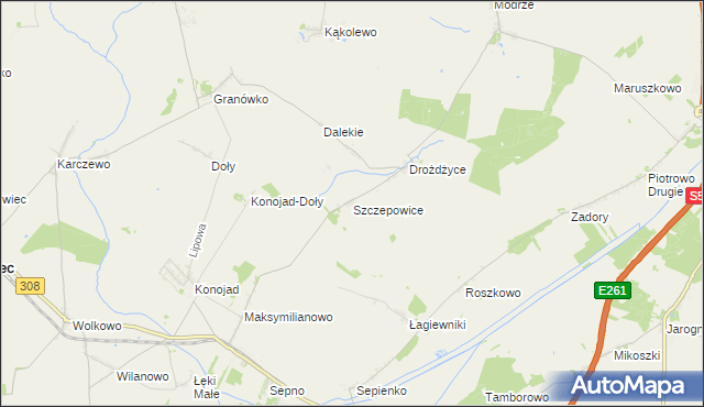 mapa Szczepowice, Szczepowice na mapie Targeo