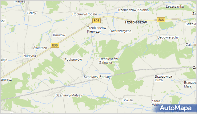mapa Trzebieszów Gajówka, Trzebieszów Gajówka na mapie Targeo
