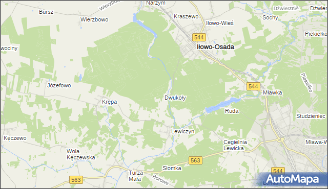 mapa Dwukoły, Dwukoły na mapie Targeo