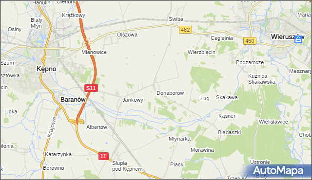 mapa Donaborów, Donaborów na mapie Targeo