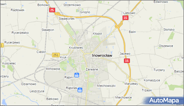 mapa Inowrocławia, Inowrocław na mapie Targeo