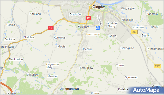 mapa Jaczów, Jaczów na mapie Targeo