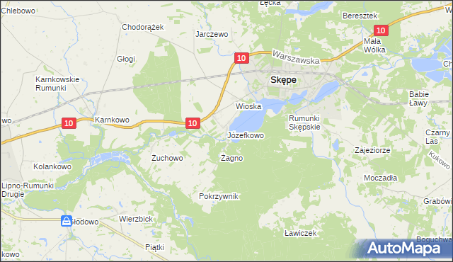 mapa Józefkowo gmina Skępe, Józefkowo gmina Skępe na mapie Targeo