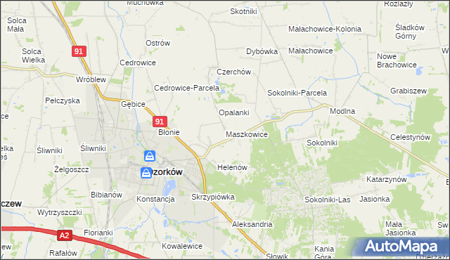 mapa Maszkowice gmina Ozorków, Maszkowice gmina Ozorków na mapie Targeo