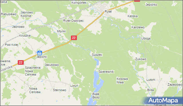 mapa Suszek, Suszek na mapie Targeo
