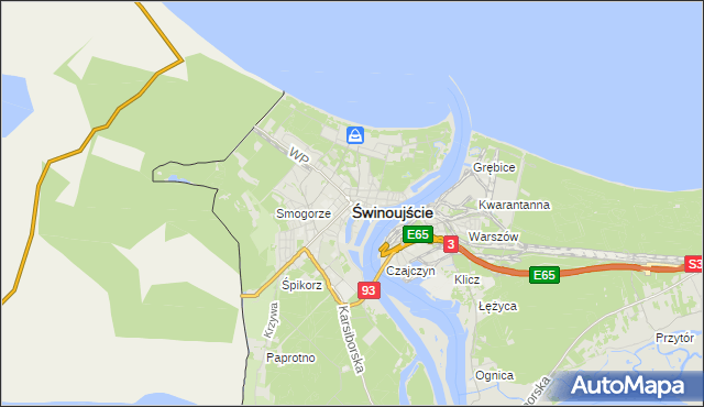 mapa Świnoujście, Świnoujście na mapie Targeo
