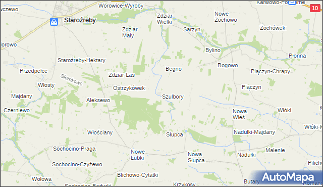 mapa Szulbory, Szulbory na mapie Targeo