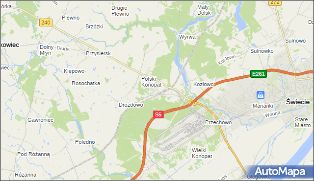 mapa Terespol Pomorski, Terespol Pomorski na mapie Targeo