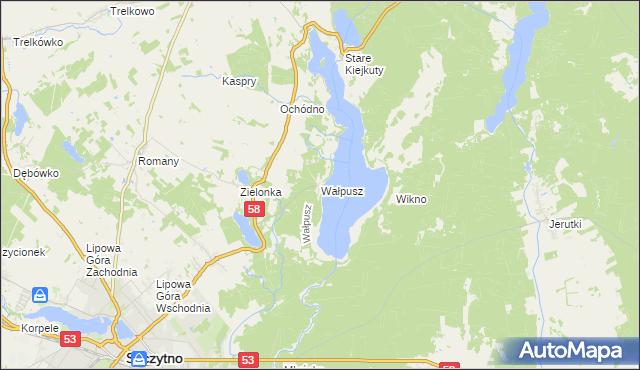 mapa Wałpusz, Wałpusz na mapie Targeo