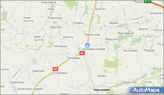 mapa Wróblewo-Osiedle, Wróblewo-Osiedle na mapie Targeo