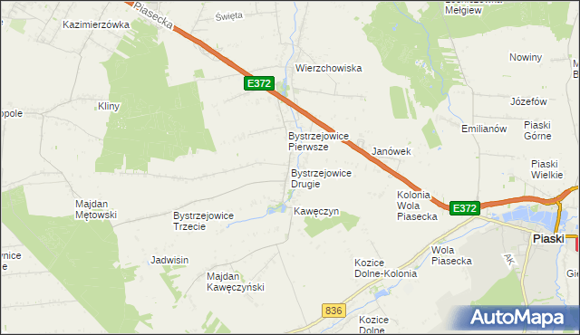 mapa Bystrzejowice Drugie, Bystrzejowice Drugie na mapie Targeo