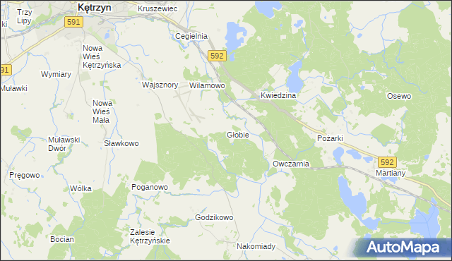 mapa Głobie, Głobie na mapie Targeo