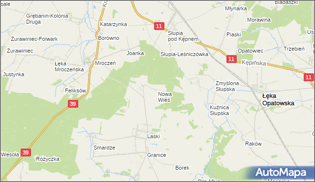 mapa Nowa Wieś gmina Trzcinica, Nowa Wieś gmina Trzcinica na mapie Targeo