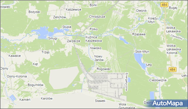 mapa Nowy Janów gmina Kluki, Nowy Janów gmina Kluki na mapie Targeo