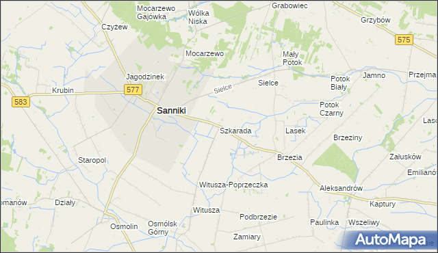 mapa Szkarada, Szkarada na mapie Targeo