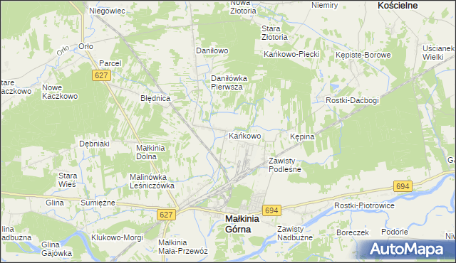 mapa Kańkowo, Kańkowo na mapie Targeo