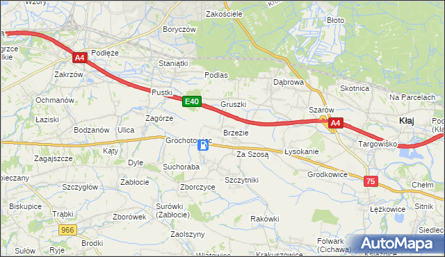 mapa Brzezie gmina Kłaj, Brzezie gmina Kłaj na mapie Targeo
