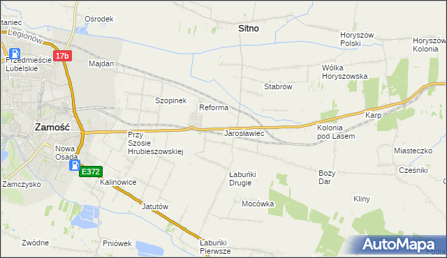 mapa Jarosławiec gmina Sitno, Jarosławiec gmina Sitno na mapie Targeo