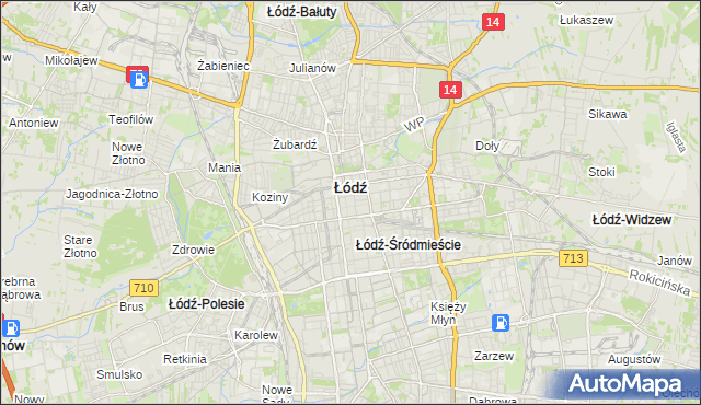 mapa Śródmieście gmina Łódź, Śródmieście gmina Łódź na mapie Targeo