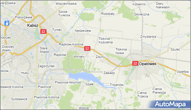 mapa Zduny gmina Opatówek, Zduny gmina Opatówek na mapie Targeo
