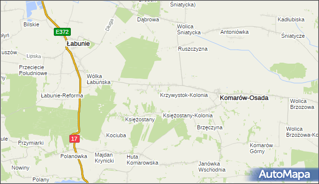 mapa Krzywystok-Kolonia, Krzywystok-Kolonia na mapie Targeo