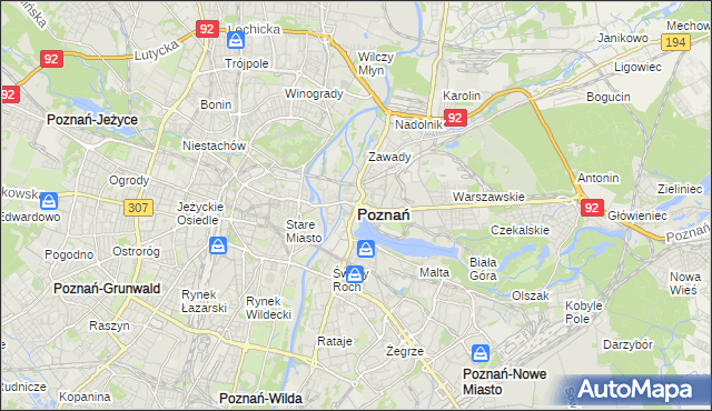 mapa Poznania, Poznań na mapie Targeo