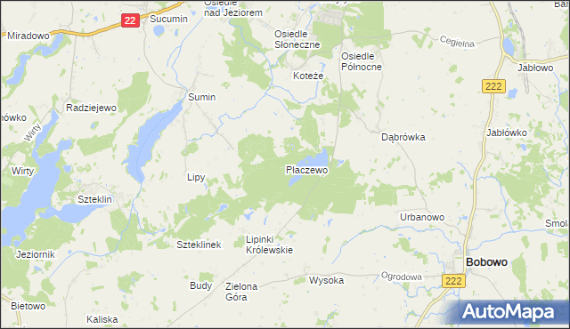 mapa Płaczewo gmina Starogard Gdański, Płaczewo gmina Starogard Gdański na mapie Targeo