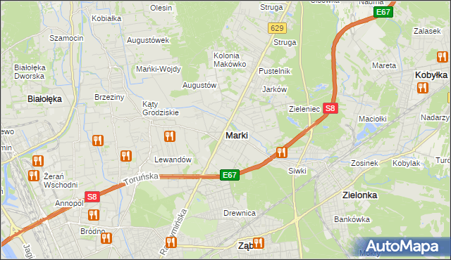 mapa Marki powiat wołomiński, Marki powiat wołomiński na mapie Targeo