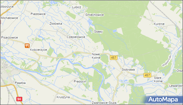 mapa Nowe Kolnie, Nowe Kolnie na mapie Targeo